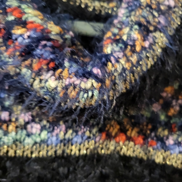 CLEARANCE New Directions Black and Multicolor Cowl Neck Sweater - Picture 3 of 10